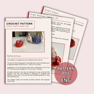 以下が含まれることがあります： 小さなカタツムリの花瓶の編み図です。パターンはPDF形式で入手可能で、英語で書かれています。パターンは、直径8〜10cm、高さ7〜10cmの小さな花瓶に合うように設計されています。