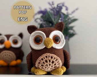 Crochet Owl Pattern – DIY Amigurumi , Bird Toy (PDF Pattern)