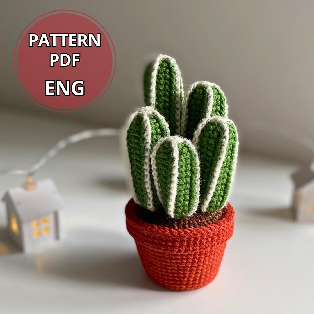 Kaktus hkeln, Topfblume, Sukkulente, Topfpflanze PDF - Amigurumi Kaktus &  Sukkulente, Cereus hkeln, Blumenstrue DIY - Etsy.de