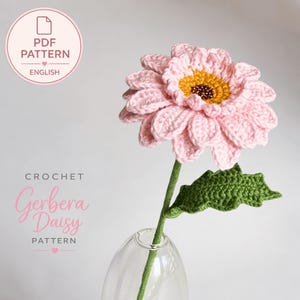 Crochet Gerbera Daisy Pattern PDF, Bouquet Flower Crochet, DIY Floral Decor