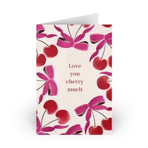 Cherry Love Greeting Card | “Love You Cherry Much” | Coquette Card for Any Occasion