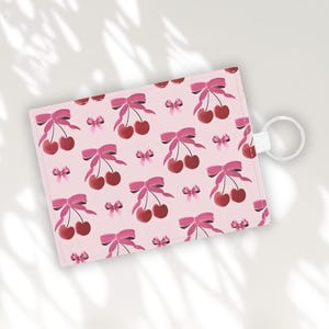 Porte-cartes Cerise | Accessoire de portefeuille mignon | Organiseur de cartes de visite élégant | Cadeau pour elle