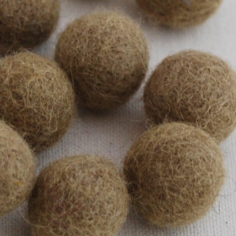 2cm Felt Balls Light Olive Grey Choose either 20 or 100 felt balls image 1