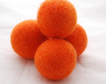 Pompones de fieltro de 4 cm - 5 unidades - Naranja internacional