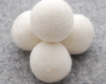 4cm Filz Pom Poms - 5 Count - Ivory Weiß