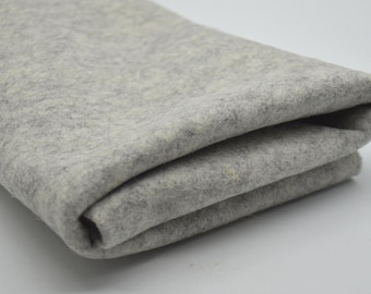 Light Grey 100% Wool Felt Fabric - 1mm Thick