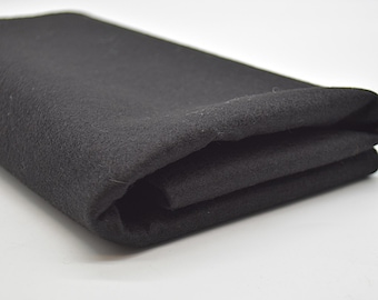 Black 100% Wool Felt Fabric - 1mm Thick - Western Europe