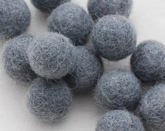 1.5cm Felt Balls - Battleship Grey - Choose either 25 or 100 felt balls