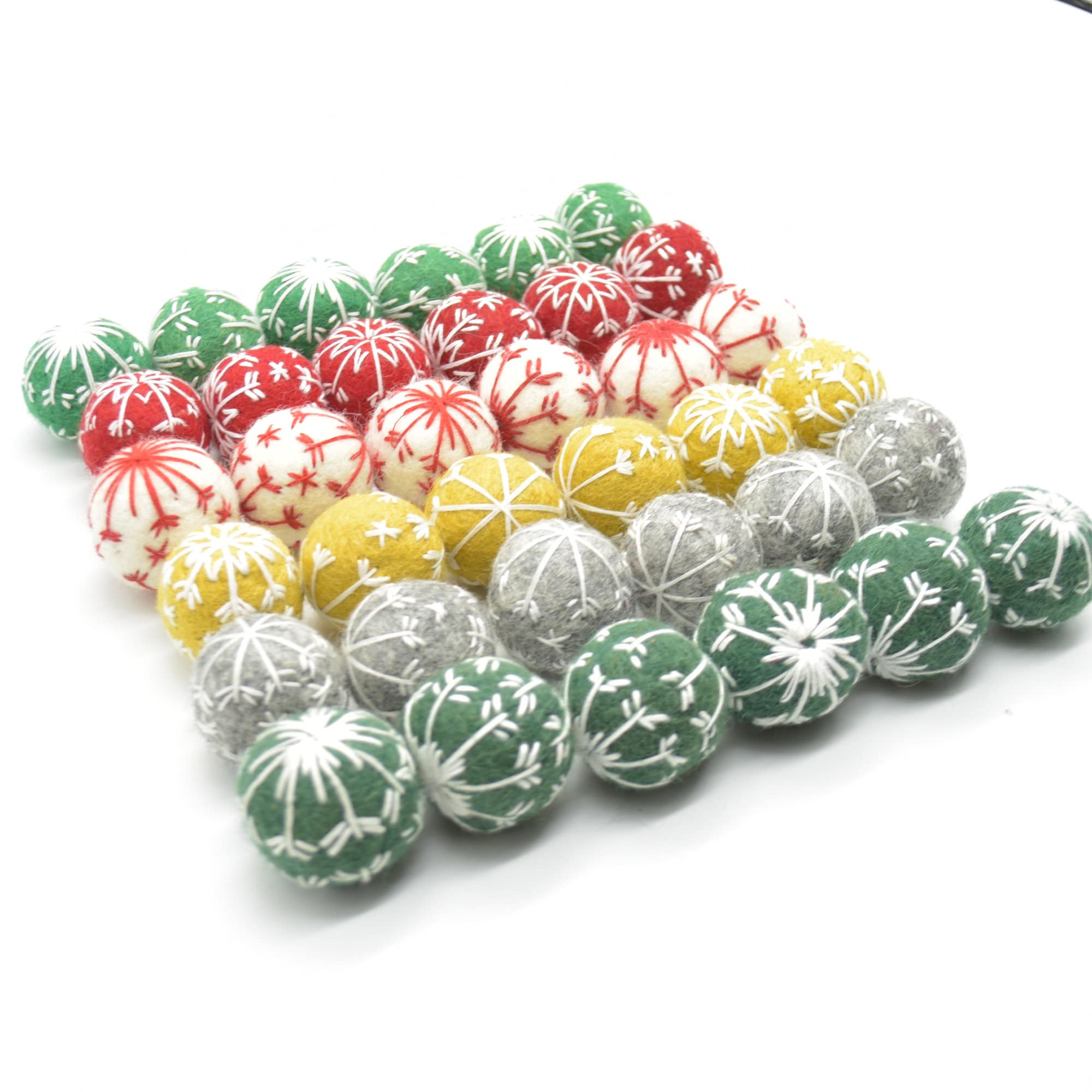 Polka Dot and Candycane Color Style Ornament Ball Bundle, Set of 24 Red and  White Patterned Christmas Baubles