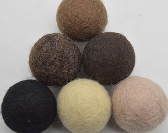 4 cm Filz Pom-Poms - 5 Count - Neutrale Farben