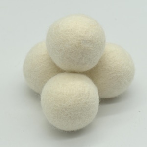 4cm Felt Balls - 5 Count - Ivory White