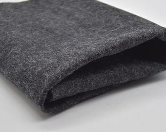 Black Mix 100% Wool Felt Fabric - 1mm Thick
