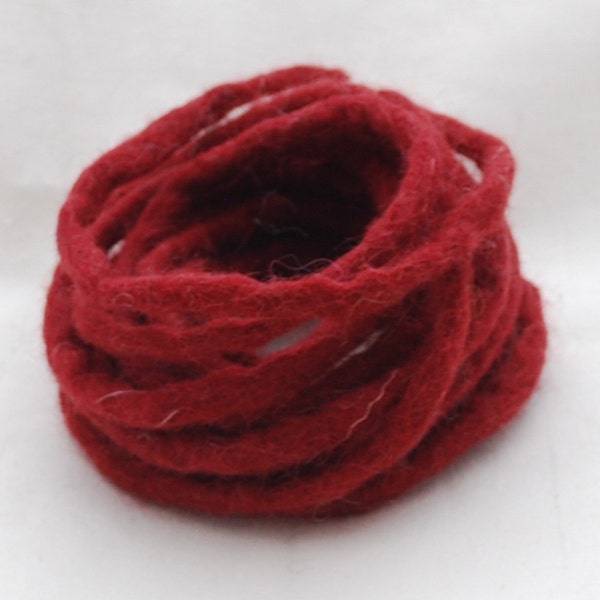 100% Wool Felt Cord - 3 Yards - Wine Red