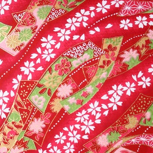 Grande feuille de papier origami japonais Yuzen Washi Chiyogami, grande feuille - Fleur de cerisier Sakura - 630 mm x 945 mm - Fabrication de cartes, créations manuelles et bricolage