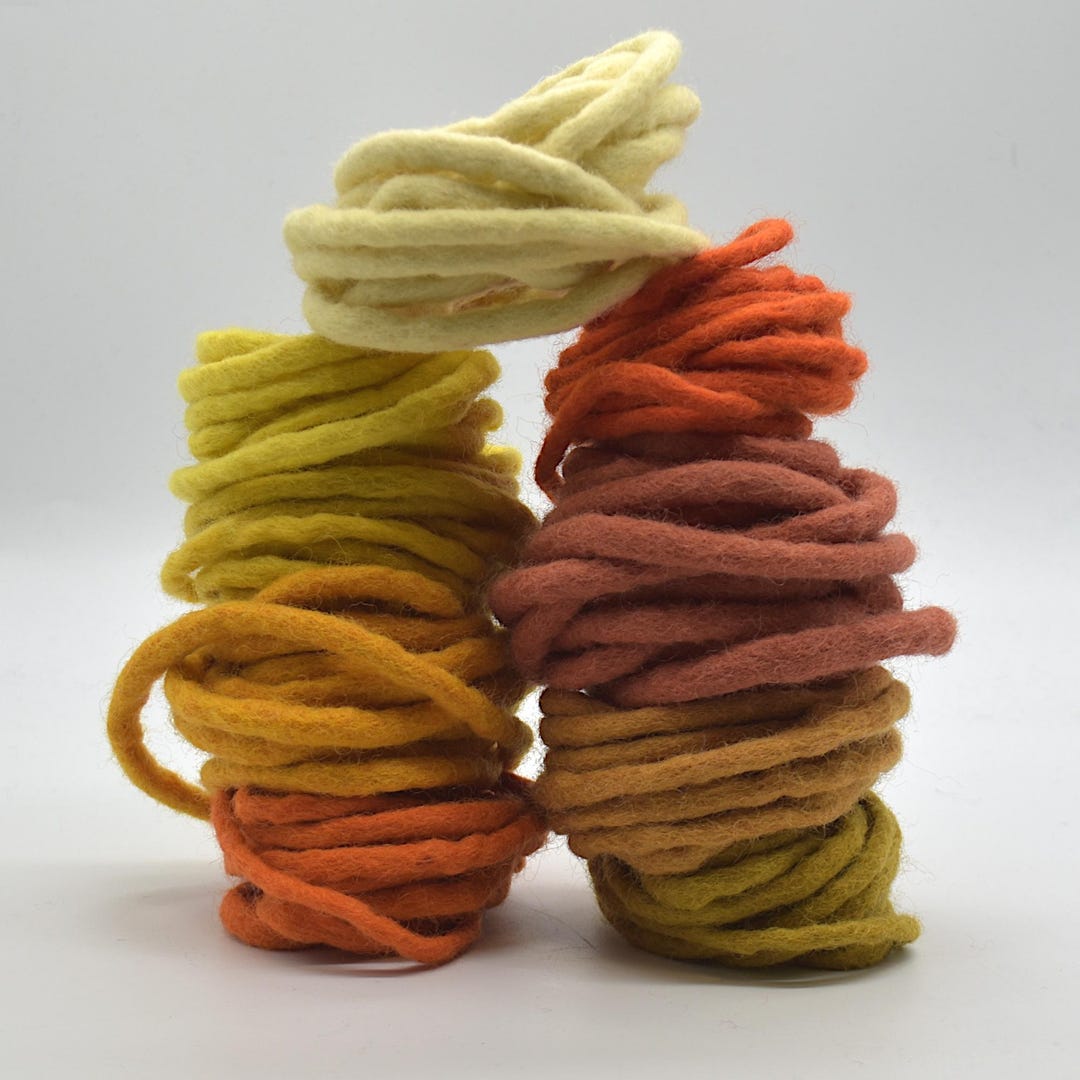 Round Felt Rope 100% Pure Wool Felt Cord - 3 Yards - Craft Felt Rope for Crafting ...