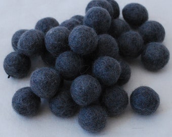 10 pompons en feutrine-3cm-gris cendré