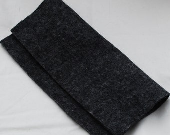 100% Wool Felt Fabric - Approx 3mm - 5mm Thick - 30cm / 12" Square Sheet - Dark Grey Mix