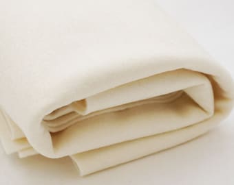 100% Pure Wool Felt Fabric - 1mm Thick - Made in Western Europe - Light Cream