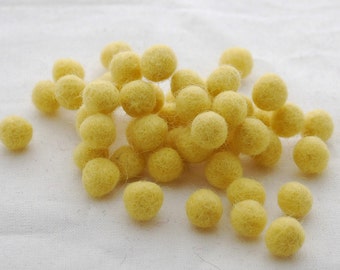 1cm Felt Balls - Mustard Yellow - Choose either 50 or 100 felt balls