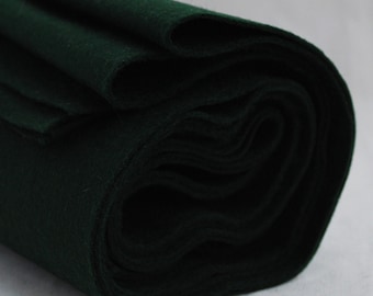 100% Pure Wool Felt Fabric - 1mm Thick - Made in Western Europe - Dark Hunter Green