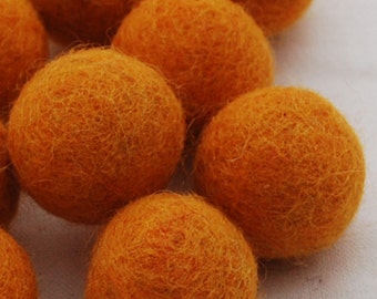 10 Pompones de fieltro - 3cm - Naranja