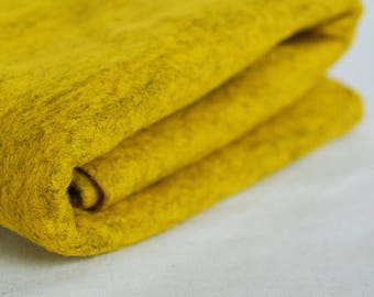 100% Pure Wool Felt Fabric - 1mm Thick - Made in Western Europe - Mottled Yellow