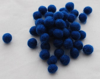 1cm Felt Balls - Ultramarine Blue - Choose either 50 or 100 felt balls