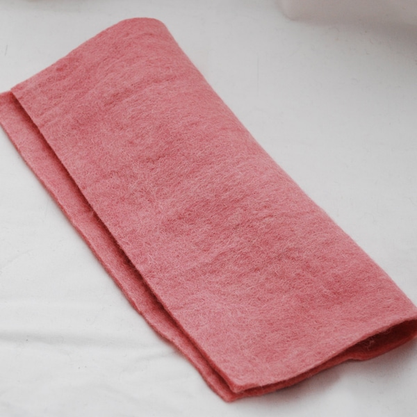 100% Wool Felt Fabric - Approx 3mm - 5mm Thick - 30cm / 12" Square Sheet - Dusty Rose Pink