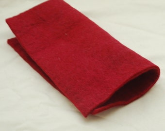 100% Wool Felt Fabric - Approx 3mm - 5mm Thick - 30cm / 12" Square Sheet - Rosewood Red