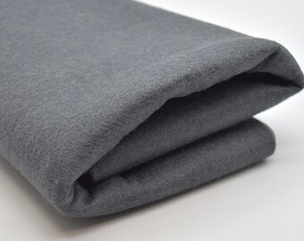 Charcoal Grey 100% Wool Felt Fabric - 1mm Thick - 2 sizes