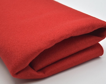 Red 100% Wool Felt Fabric: 1mm Thick, Western Europe