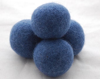 4cm Felt Balls - 5 Count - Smoke Blue