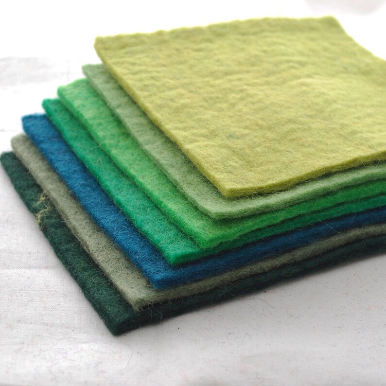 100 Wool Felt Fabric Approx 3mm 5mm Thick 7 Assorted Etsy UK