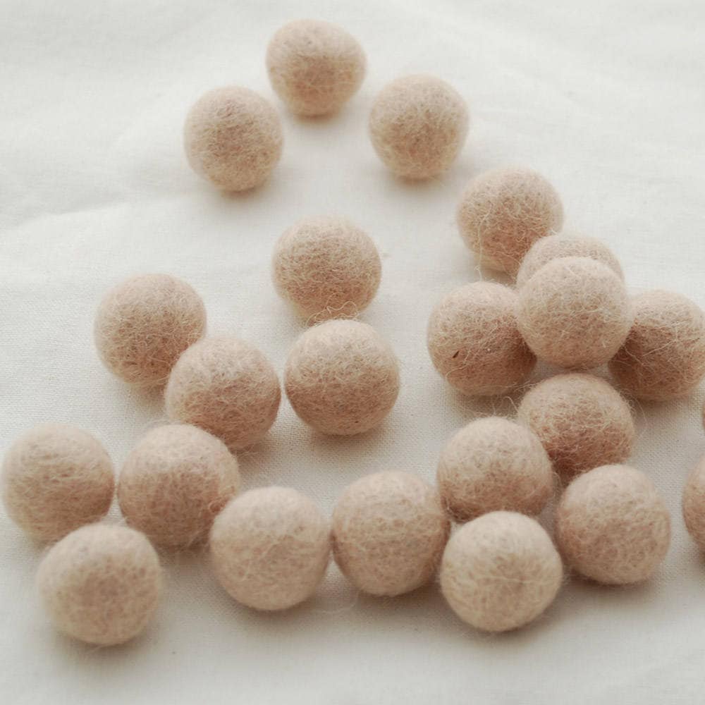 Wool Felt Balls - Size, Approx. 2CM - (18 - 20mm) - 25 Felt Balls Pack -  Color Chocolate-7040 - Brown Pom Poms - 2CM Brown Color Felt Balls