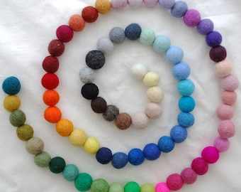100% Wool Felt Balls - 5 Count - 4cm - Pick and Mix - choose from 72 colours