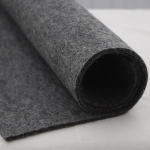 3 mm Wollfilz Stoff 100% Wolle - Natürlicher Dunkelgrau - Europäischer Handwerksfilz zum Nähen, Basteln & DIY-Projekt