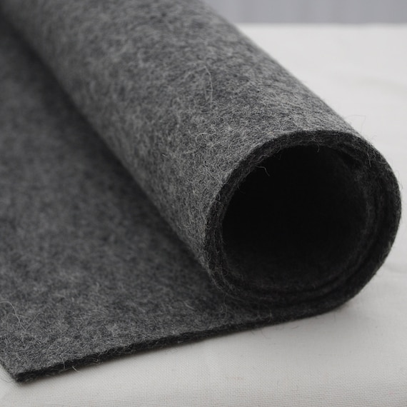 100% Wool Felt Fabric 1 Yard X 1/2 Yard 36 X 18 3mm Thick Made in Western  Europe Natural Dark Grey 