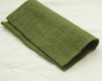 100% Wool Felt Fabric - Approx 3mm - 5mm Thick - 30cm / 12" Square Sheet - Dark Olive Green