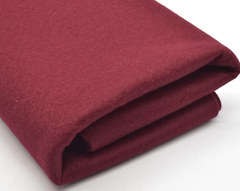 Wine Red 100% Wool Felt Fabric - 1mm Thick