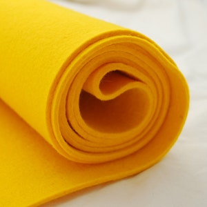 3 mm Wollfilz Stoff 100% Wolle - Senfgelb 100% Wolle - Wollfilz in 100% Wolle - Senfgelb