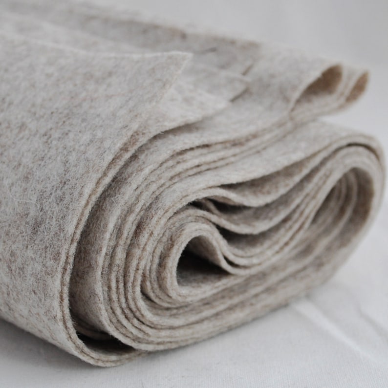 100% Pure Wool Felt Fabric 1mm Thick Made in Western Europe Natural Beige image 1