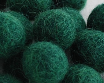 2cm Felt Balls - Dark Green - Choose either 20 or 100 felt balls