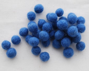 1cm Felt Balls - Porcelain Blue - Choose either 50 or 100 felt balls