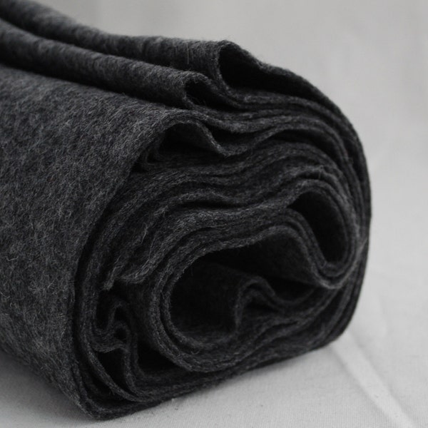 100% Pure Wool Felt Fabric - 1mm Thick - Made in Western Europe - Natural Dark Grey