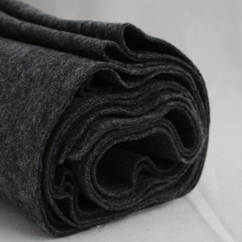 100% Pure Wool Felt Fabric 1mm Thick Made in Western Europe Natural Dark Grey image 1