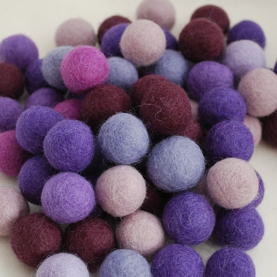 Purple - Wool felt ball 2cm 20mm - American Felt & Craft