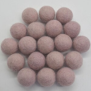 2.5cm Felt Balls - Very Pale Dusty Pink - Choose either 20 or 100 felt balls