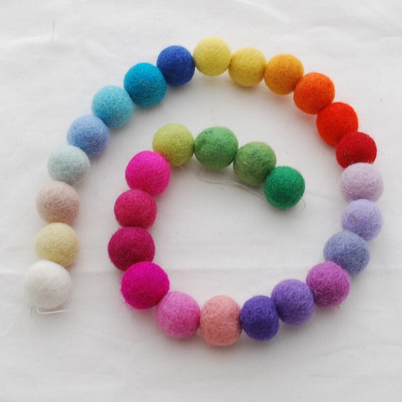 100 Wool Felt Balls 30 Count 2cm Assorted Light and Etsy