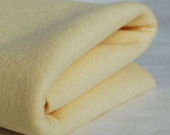 100% Pure Wool Felt Fabric - 1mm Thick - Made in Western Europe - Butter Cream