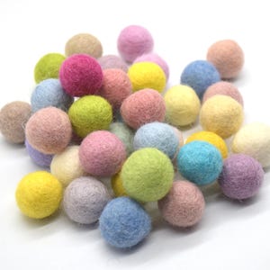 100% Wollfilz Pom-Poms - 3 cm - 25 Count - Assorted Hell, Hell und Pastell Farben